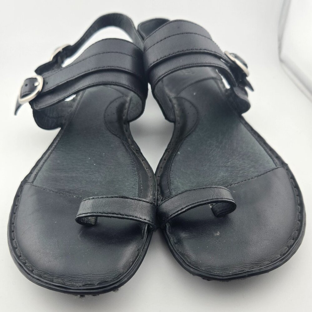 Born Black Leather Toe‑Loop Buckle Strap Sandals | Women’s Size 10 - Picture 2 of 12